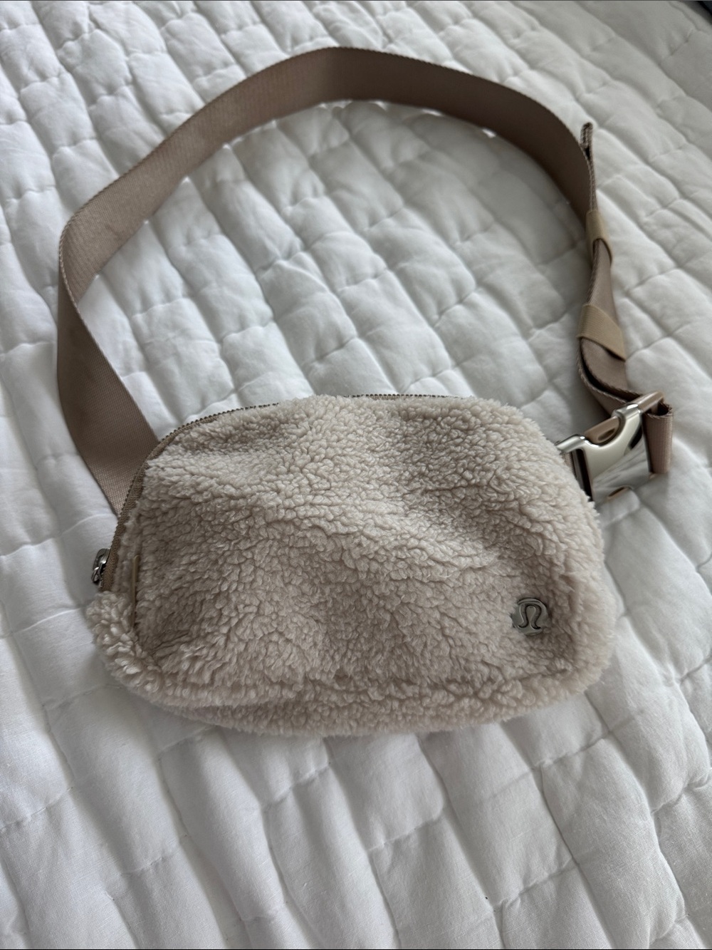 Lululemon Fleece Belt Bag Ivory Teddy Sherpa Crossbody